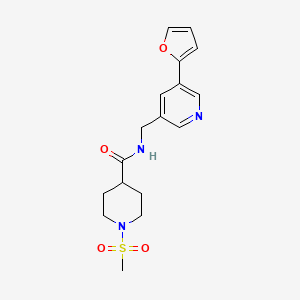 N-((5-(furan-2-yl)pyridin-3-yl)methyl)-1-(methylsulfonyl)piperidine-4-carboxamide