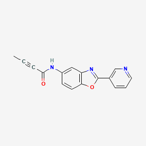 molecular formula C16H11N3O2 B2395037 N-(2-(pyridin-3-yl)benzo[d]oxazol-5-yl)but-2-ynamide CAS No. 2097930-88-4