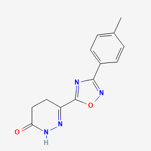 molecular formula C13H12N4O2 B2395039 6-[3-(4-methylphenyl)-1,2,4-oxadiazol-5-yl]-4,5-dihydropyridazin-3(2H)-one CAS No. 1260934-79-9