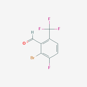 molecular formula C8H3BrF4O B2395043 2-Bromo-3-fluoro-6-(trifluoromethyl)benzaldehyde CAS No. 2091605-26-2