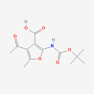 4-Acetyl-5-methyl-2-[(2-methylpropan-2-yl)oxycarbonylamino]furan-3-carboxylic acid