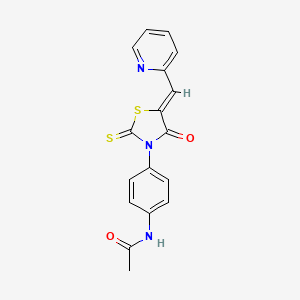 molecular formula C17H13N3O2S2 B2395045 (Z)-N-(4-(4-氧代-5-(吡啶-2-基亚甲基)-2-硫代噻唑烷-3-基)苯基)乙酰胺 CAS No. 868148-24-7