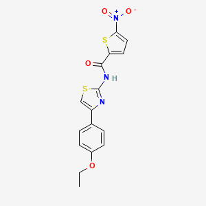 molecular formula C16H13N3O4S2 B2395050 N-[4-(4-ethoxyphenyl)-1,3-thiazol-2-yl]-5-nitrothiophene-2-carboxamide CAS No. 313404-04-5