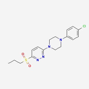 molecular formula C17H21ClN4O2S B2395055 3-(4-(4-Chlorophenyl)piperazin-1-yl)-6-(propylsulfonyl)pyridazine CAS No. 1105230-64-5