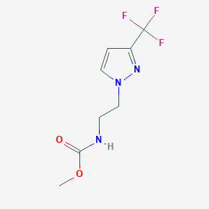 molecular formula C8H10F3N3O2 B2395064 carbamate de méthyle (2-(3-(trifluorométhyl)-1H-pyrazol-1-yl)éthyle) CAS No. 1448060-80-7