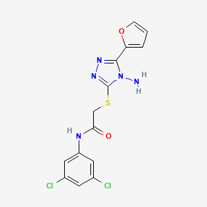 2-[[4-amino-5-(furan-2-yl)-1,2,4-triazol-3-yl]sulfanyl]-N-(3,5-dichlorophenyl)acetamide