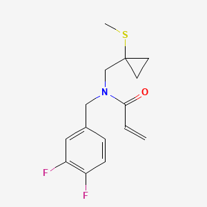 molecular formula C15H17F2NOS B2395069 N-[(3,4-Difluorophenyl)methyl]-N-[(1-methylsulfanylcyclopropyl)methyl]prop-2-enamide CAS No. 2411247-67-9