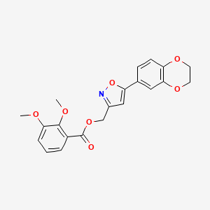 molecular formula C21H19NO7 B2395071 (5-(2,3-Dihydrobenzo[b][1,4]dioxin-6-yl)isoxazol-3-yl)methyl 2,3-dimethoxybenzoate CAS No. 1105244-61-8
