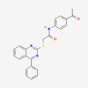molecular formula C24H19N3O2S B2395072 N-(4-acetylphenyl)-2-((4-phenylquinazolin-2-yl)thio)acetamide CAS No. 710287-16-4