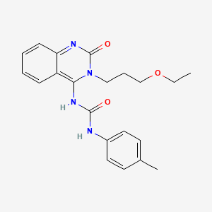 molecular formula C21H24N4O3 B2395073 (E)-1-(3-(3-ethoxypropyl)-2-oxo-2,3-dihydroquinazolin-4(1H)-ylidene)-3-(p-tolyl)urea CAS No. 941941-31-7