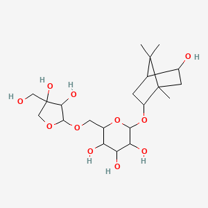 2-[[3,4-dihydroxy-4-(hydroxymethyl)oxolan-2-yl]oxymethyl]-6-[(5-hydroxy-1,7,7-trimethyl-2-bicyclo[2.2.1]heptanyl)oxy]oxane-3,4,5-triol