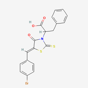 2-[(5Z)-5-[(4-bromophenyl)methylidene]-4-oxo-2-sulfanylidene-1,3-thiazolidin-3-yl]-3-phenylpropanoic acid