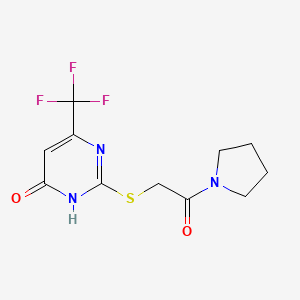 2-((2-oxo-2-(pyrrolidin-1-yl)ethyl)thio)-6-(trifluoromethyl)pyrimidin-4(3H)-one