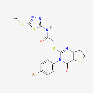 2-((3-(4-bromophenyl)-4-oxo-3,4,6,7-tetrahydrothieno[3,2-d]pyrimidin-2-yl)thio)-N-(5-(ethylthio)-1,3,4-thiadiazol-2-yl)acetamide