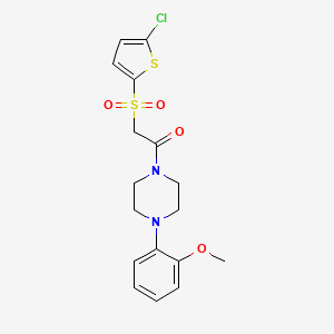 molecular formula C17H19ClN2O4S2 B2395102 1-{[(5-Chloro-2-thienyl)sulfonyl]acetyl}-4-(2-methoxyphenyl)piperazine CAS No. 1021020-95-0