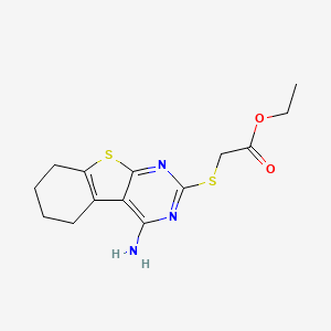 2-(2-Oxo-2-ethoxyethylthio)-4-amino-5,6-butanothieno[2,3-d]pyrimidine