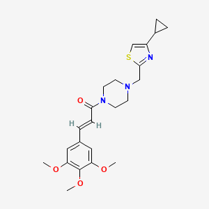 (E)-1-(4-((4-cyclopropylthiazol-2-yl)methyl)piperazin-1-yl)-3-(3,4,5-trimethoxyphenyl)prop-2-en-1-one