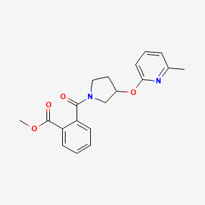 molecular formula C19H20N2O4 B2395124 Methyl 2-(3-((6-methylpyridin-2-yl)oxy)pyrrolidine-1-carbonyl)benzoate CAS No. 1903037-36-4