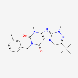molecular formula C21H26N6O2 B2395133 3-(tert-butyl)-1,9-dimethyl-7-(3-methylbenzyl)-7,9-dihydro-[1,2,4]triazino[3,4-f]purine-6,8(1H,4H)-dione CAS No. 919028-79-8