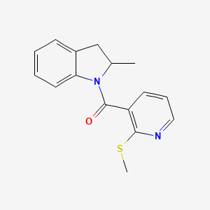 molecular formula C16H16N2OS B2395137 2-methyl-1-[2-(methylsulfanyl)pyridine-3-carbonyl]-2,3-dihydro-1H-indole CAS No. 1180084-31-4