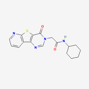 molecular formula C17H18N4O2S B2395139 N-cyclohexyl-2-(4-oxopyrido[3',2':4,5]thieno[3,2-d]pyrimidin-3(4H)-yl)acetamide CAS No. 1189898-70-1