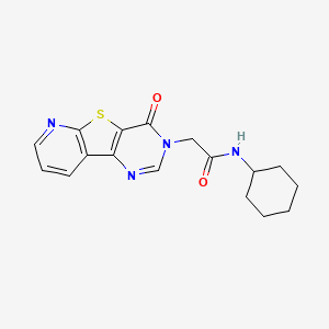 molecular formula C17H18N4O2S B2395139 N-cyclohexyl-2-(4-oxopyrido[3',2':4,5]thieno[3,2-d]pyrimidin-3(4H)-yl)acétamide CAS No. 1189898-70-1