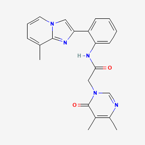 molecular formula C22H21N5O2 B2395144 2-(4,5-dimethyl-6-oxopyrimidin-1(6H)-yl)-N-(2-(8-methylimidazo[1,2-a]pyridin-2-yl)phenyl)acetamide CAS No. 1795476-15-1