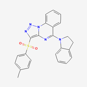molecular formula C24H19N5O2S B2395146 5-(2,3-dihydro-1H-indol-1-yl)-3-[(4-methylphenyl)sulfonyl][1,2,3]triazolo[1,5-a]quinazoline CAS No. 904586-00-1
