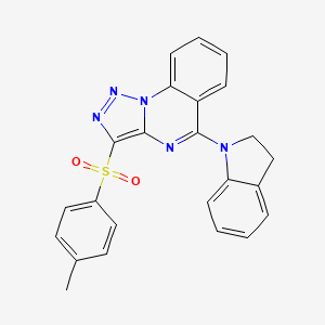 molecular formula C24H19N5O2S B2395146 1-[3-(4-methylbenzenesulfonyl)-[1,2,3]triazolo[1,5-a]quinazolin-5-yl]-2,3-dihydro-1H-indole CAS No. 904586-00-1