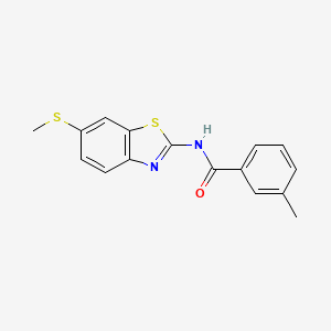 molecular formula C16H14N2OS2 B2395156 3-methyl-N-(6-(methylthio)benzo[d]thiazol-2-yl)benzamide CAS No. 922701-48-2