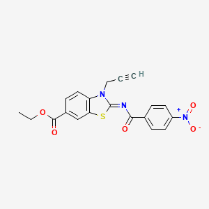 Ethyl 2-(4-nitrobenzoyl)imino-3-prop-2-ynyl-1,3-benzothiazole-6-carboxylate