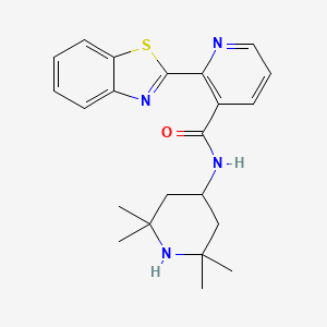 molecular formula C22H26N4OS B2395158 2-(1,3-benzothiazol-2-yl)-N-(2,2,6,6-tetramethylpiperidin-4-yl)pyridine-3-carboxamide CAS No. 881447-22-9