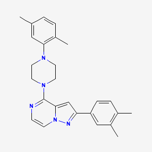 molecular formula C26H29N5 B2395162 2-(3,4-Dimethylphenyl)-4-(4-(2,5-dimethylphenyl)piperazin-1-yl)pyrazolo[1,5-a]pyrazine CAS No. 1115391-73-5