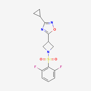 3-Cyclopropyl-5-(1-((2,6-difluorophenyl)sulfonyl)azetidin-3-yl)-1,2,4-oxadiazole