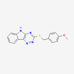 molecular formula C17H14N4OS B2395182 3-((4-甲氧基苄基)硫代)-5H-(1,2,4)三嗪并[5,6-b]吲哚 CAS No. 321973-60-8