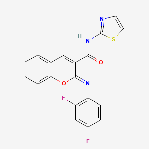 molecular formula C19H11F2N3O2S B2395199 (2Z)-2-[(2,4-difluorophenyl)imino]-N-(1,3-thiazol-2-yl)-2H-chromene-3-carboxamide CAS No. 1327181-93-0