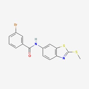 molecular formula C15H11BrN2OS2 B2395203 3-溴-N-(2-(甲硫基)苯并[d]噻唑-6-基)苯甲酰胺 CAS No. 312613-91-5