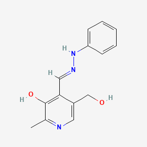 molecular formula C14H15N3O2 B2395210 3-Hydroxy-5-(hydroxymethyl)-2-methylisonicotinaldehyde phenylhydrazone CAS No. 57755-34-7