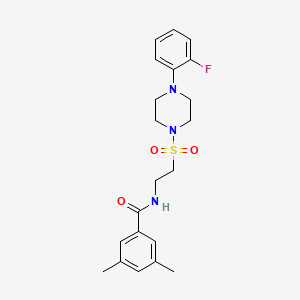 molecular formula C21H26FN3O3S B2395214 N-[2-[4-(2-fluorophenyl)piperazin-1-yl]sulfonylethyl]-3,5-dimethylbenzamide CAS No. 897613-47-7
