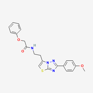 molecular formula C21H20N4O3S B2395229 N-(2-(2-(4-甲氧基苯基)噻唑并[3,2-b][1,2,4]三唑-6-基)乙基)-2-苯氧基乙酰胺 CAS No. 894027-37-3