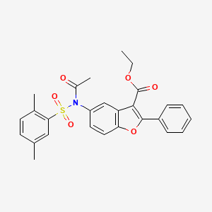 Ethyl 5-[acetyl-(2,5-dimethylphenyl)sulfonylamino]-2-phenyl-1-benzofuran-3-carboxylate