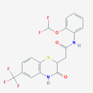 N-[2-(difluoromethoxy)phenyl]-2-[3-oxo-6-(trifluoromethyl)-3,4-dihydro-2H-1,4-benzothiazin-2-yl]acetamide