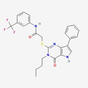 2-((3-butyl-4-oxo-7-phenyl-4,5-dihydro-3H-pyrrolo[3,2-d]pyrimidin-2-yl)thio)-N-(3-(trifluoromethyl)phenyl)acetamide