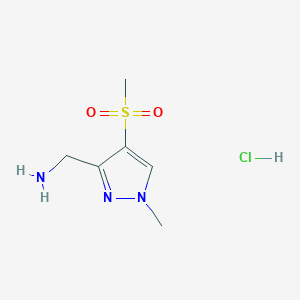 (1-Methyl-4-methylsulfonylpyrazol-3-yl)methanamine;hydrochloride