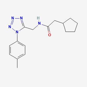 2-cyclopentyl-N-((1-(p-tolyl)-1H-tetrazol-5-yl)methyl)acetamide