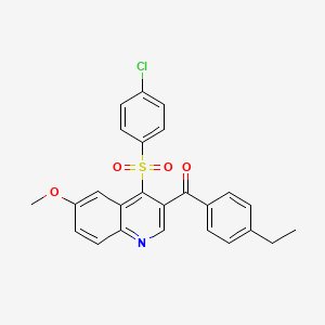 (4-((4-Chlorophenyl)sulfonyl)-6-methoxyquinolin-3-yl)(4-ethylphenyl)methanone