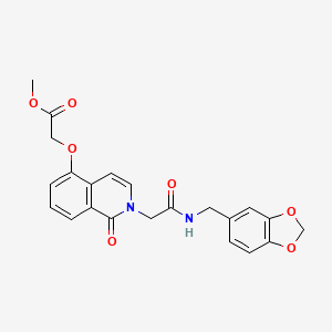 Methyl 2-[2-[2-(1,3-benzodioxol-5-ylmethylamino)-2-oxoethyl]-1-oxoisoquinolin-5-yl]oxyacetate