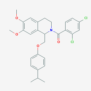 (2,4-dichlorophenyl)(1-((4-isopropylphenoxy)methyl)-6,7-dimethoxy-3,4-dihydroisoquinolin-2(1H)-yl)methanone