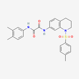 molecular formula C26H27N3O4S B2395272 N1-(3,4-二甲基苯基)-N2-(1-对甲苯磺酰-1,2,3,4-四氢喹啉-7-基)草酰胺 CAS No. 898448-14-1