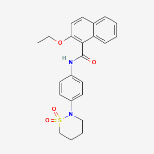 molecular formula C23H24N2O4S B2395274 N-(4-(1,1-二氧化-1,2-噻嗪烷-2-基)苯基)-2-乙氧基-1-萘酰胺 CAS No. 899731-52-3